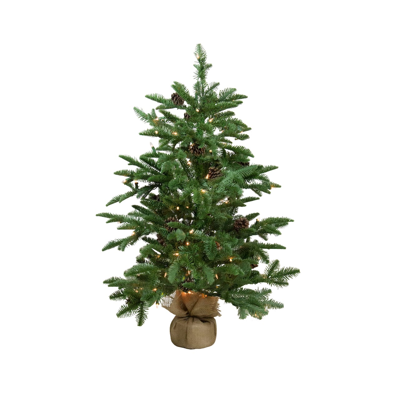 3ft. Pre-Lit Viella Norway Spruce Artificial Christmas Tree in Burlap Base, Clear Lights